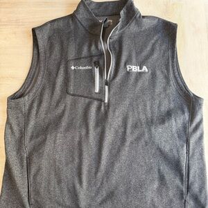Columbia Charcoal half zip vest with PBLA logo